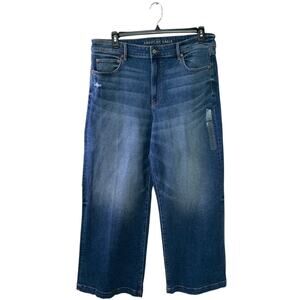 American Eagle Jeans Men 36x31 Wide Leg Stretch Whiskers Mid Wash Streetwear NWT
